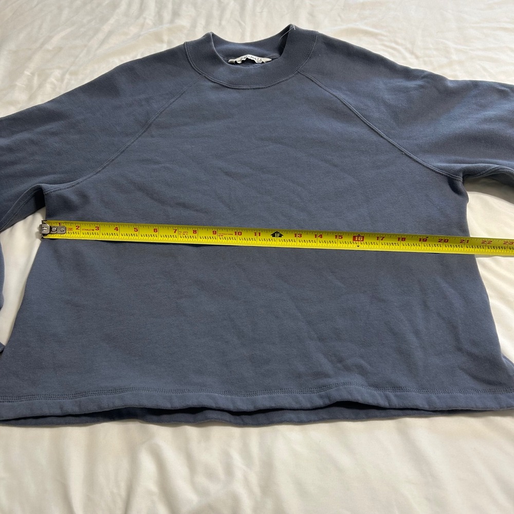 Abercrombie & Fitch Womens Mock Neck Sweatshirt Blue Gray‎ Raglan Pullover Large - Picture 4 of 6